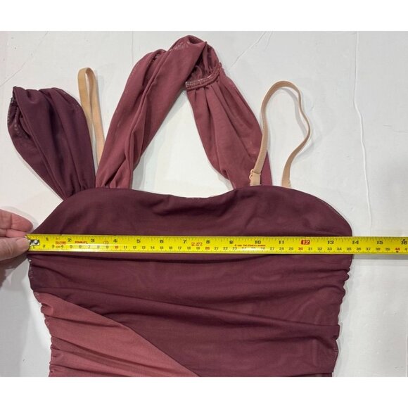 Balera Two-Tone Dance Dress Costume Burgundy Pink Multiway Straps Ballet Lyrical - Picture 14 of 15